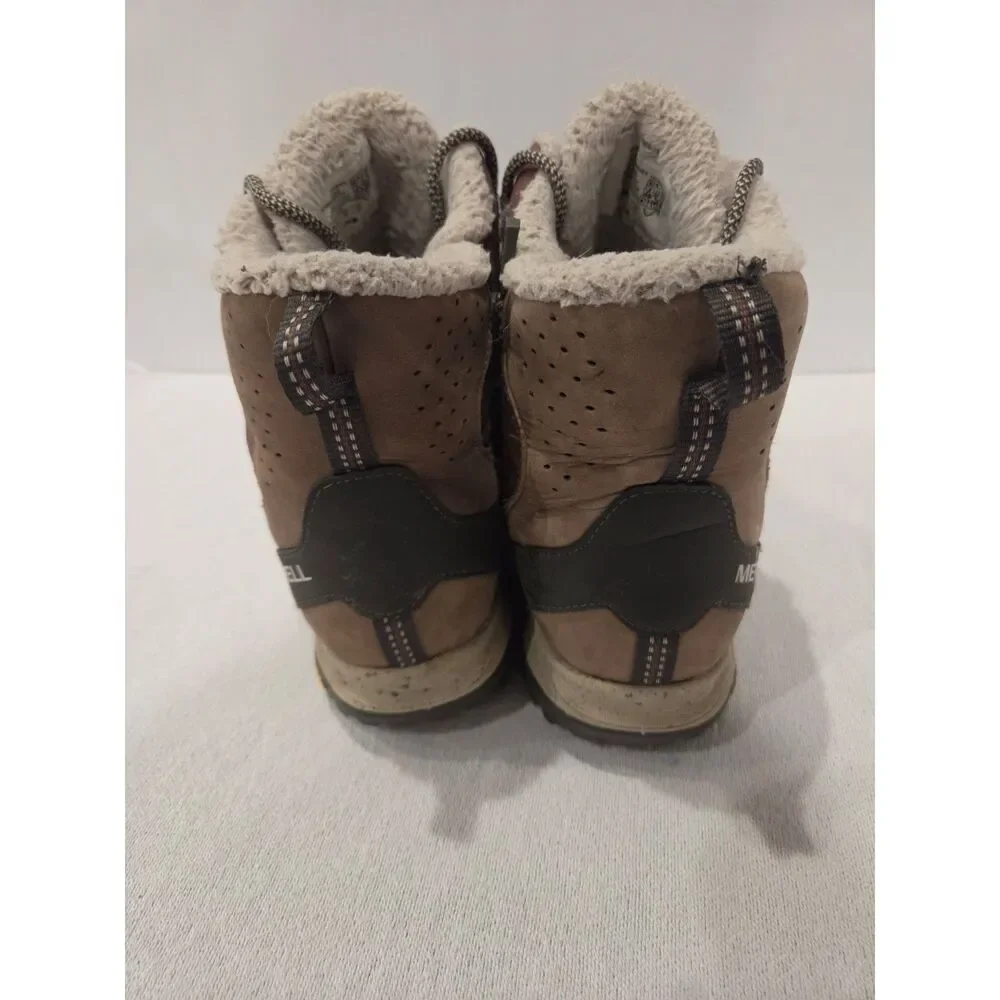 Merrell Antora Waterproof Sneaker Boot Maroon Brown Womens Size 9 Fleece